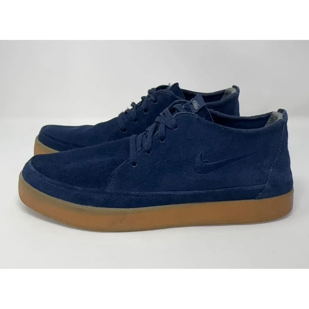 Nike‎ SB Solarsoft Moc Mens 10 Navy Blue Suede Gum Bottom Skate Shoes 454299 400